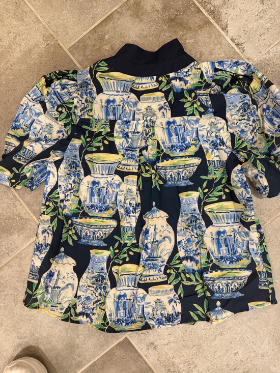 entro Tops - entro Navy Top with Blue & Green Floral Accents